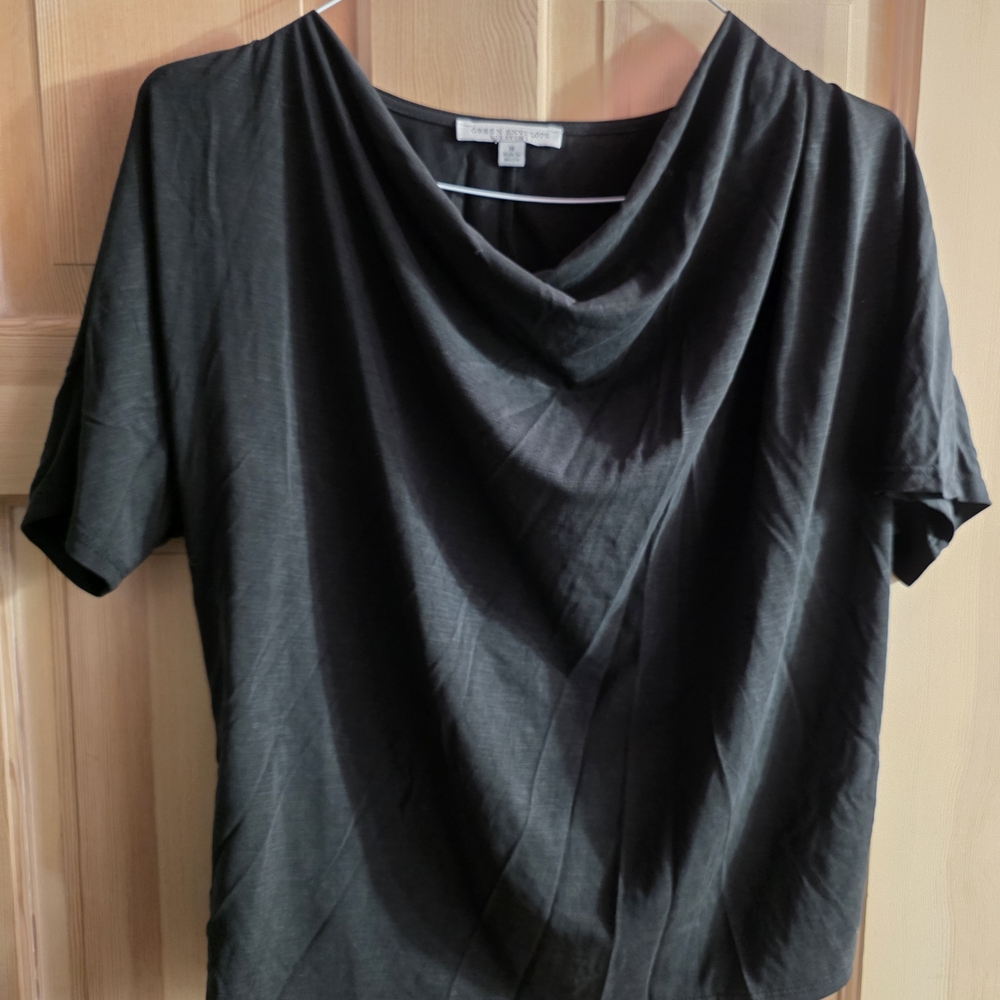 Green Envelope Charcoal Drape Neck Tee